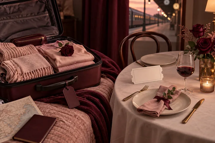 Editorial illustration accompanying: What should I ask when his idea of romance always requires me to travel?