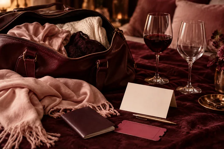 Editorial illustration accompanying: What should I ask when his idea of romance always requires me to travel?
